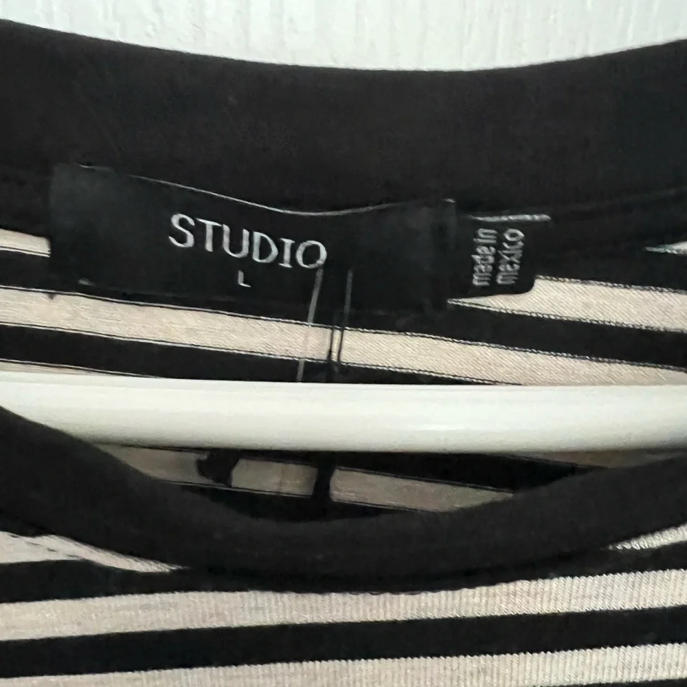 Studio Monochrome Striped Tee. Waist length. Chic and super comfortable. Soft. - Picture 2 of 14